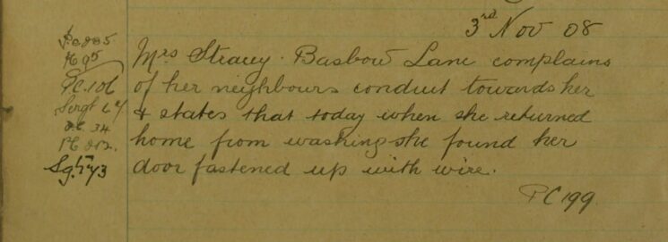 Complaint Of Neighbour's Threatening Behaviour