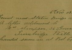 Letter Found Near Station Bridge