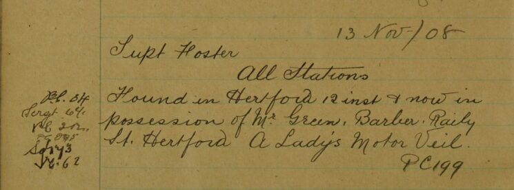 Ladies' Motor Veil Found In Hertford