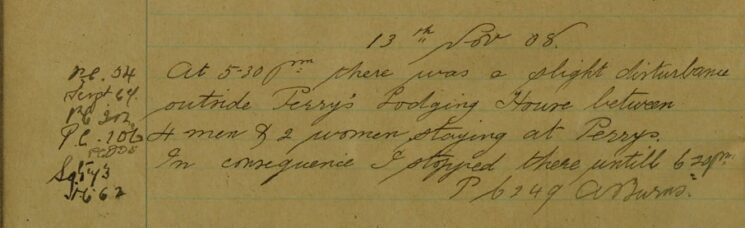 Disturbance Outside Perry's Lodging House