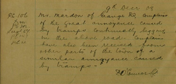Complaint Of Tramps Begging