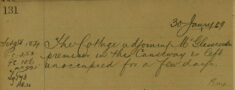 Notification Of Cottage Being Left Unoccupied For A Few Days