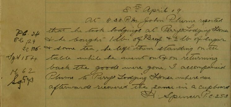 Lodger's Groceries Missing At Perry's Lodging House
