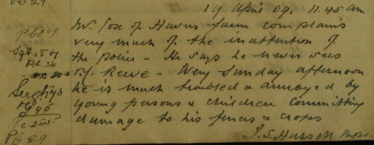 Complaint of Inattention Of The Police