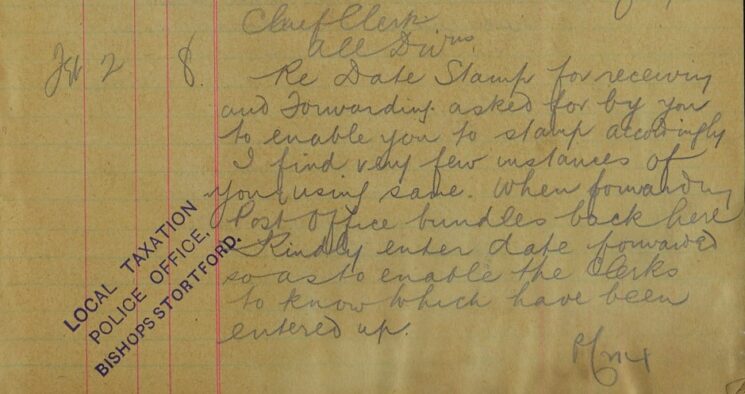 Notification From Chief Clerk That Requested Date Stamps Are Not Necessary
