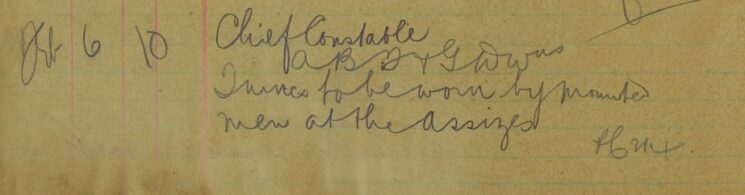 Instruction For Tunics To Be Worn By Mounted Men At The Assizes