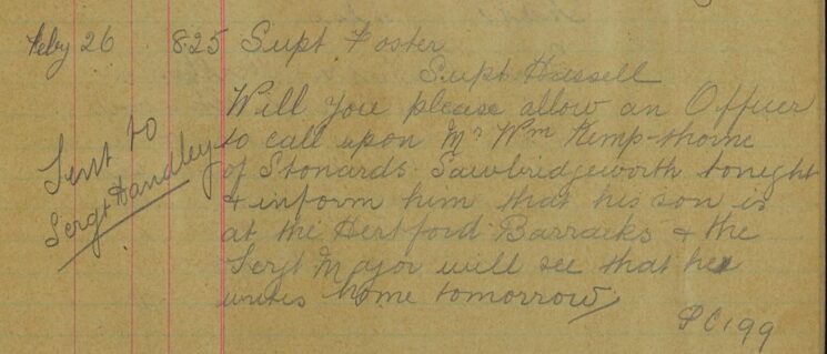 Request For Officer To Convey Information To Mr Kemp-thorne About His Son