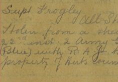 Two Army Greatcoats Stolen From A Shed