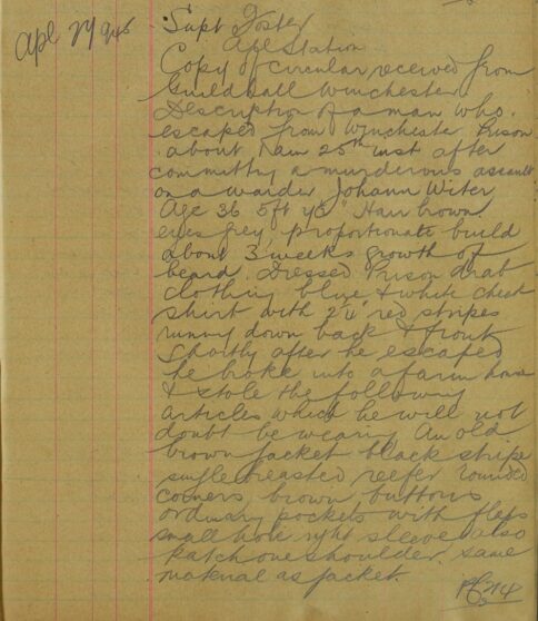 Description Of Escaped Prisoner Who Murdered A Warder