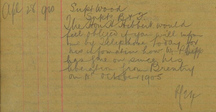 Request For Information On W. Phipp