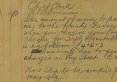 Clarification Of Amount Paid To County Treasurer From Pay Cheques And Notification To Work No 1 Slip For May 1909