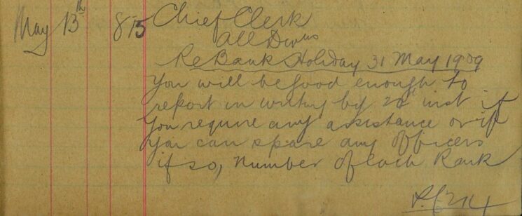 Policing The Bank Holiday 31 May 1909
