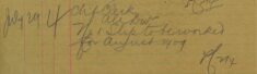 No 1 Slip To Be Worked For August 1909