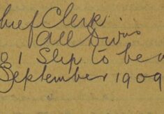 No 1 Slip To Be Worked For September 1909