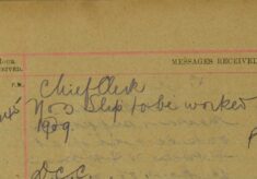 No 3 Slip To Be Worked For October 1909