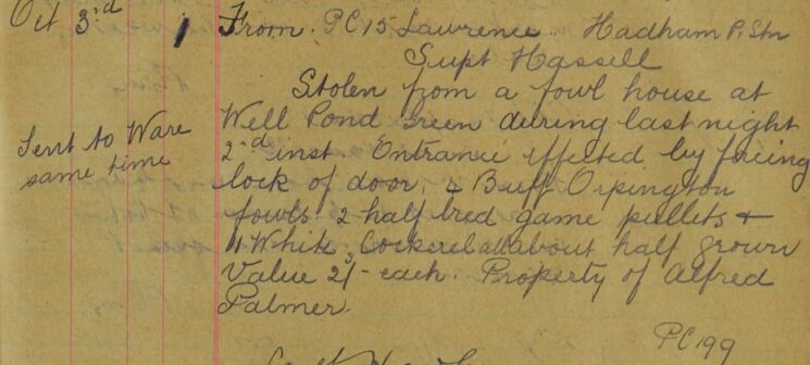 Fowls Stolen From A Fowlhouse At Well Pond Green