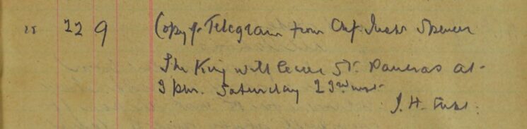 Notification Of The King's Train Journey