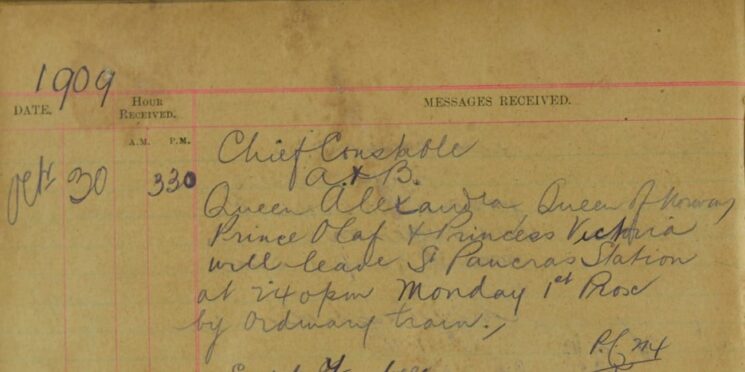 Notification Of Royalty's Train Journey