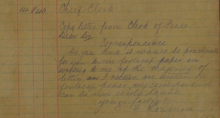 Correspondence To Clerk Of Peace