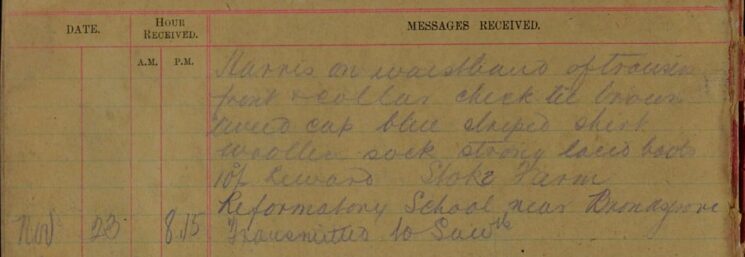 Absconded From Stoke Farm Reformatory School - William Henry Jukes continued