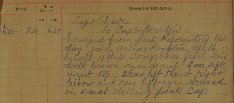 Escaped From Herts Reformatory - Jabez Arthur Kimpton