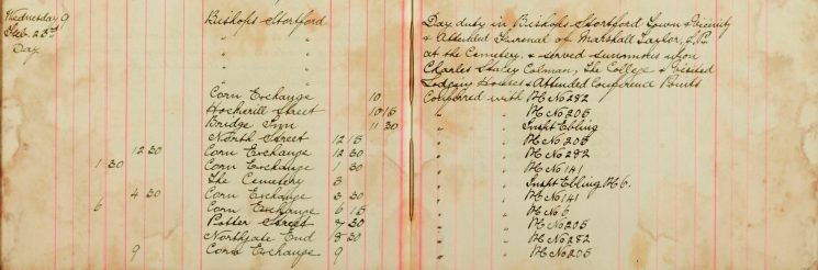 Attended funeral of Marshall Taylor JP at the cemetery and served summonses upon Charles Stacey Colman, The College