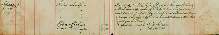 Inspected the sale books of Mr H O Lee, H Sparrow and F Handscombe J Sell re Sale of Arms and Ammunition