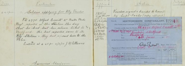 Soldier applying for railway voucher