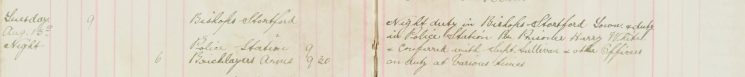 Duty at station re prisoner Harry White