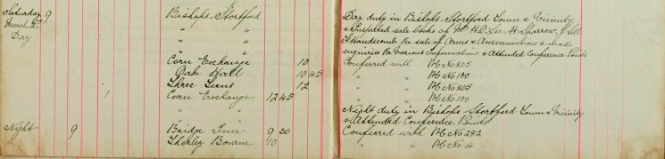 Inspected the sale books of Mr H O Lee, H Sparrow and F Handscombe J Sell re Sale of Arms and Ammunition