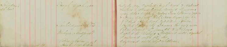 Visited Allens Green served summoned upon Chas Webb of Dukes Farm and Henry Richard Fish (Horsekeeper)  High Wych RSPCA Offence.