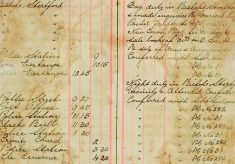 Sale books of Mr. H O Lee, H Sparrow  Re sale of Arms and ammunition (incomplete entry - damage)