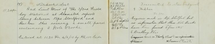 Notebooks lost Between Bishop's Stortford