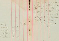 Saw Mrs Ada Salman of 5 Dane Street leave Black Bull PH Hockerill Street with 3 pint bottles of Ale, possession taken of same, name of licensee Mrs Annie Ayliffe, under Liquor Control Board Order