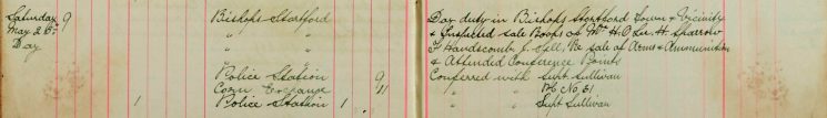 Inspected the sale books of Mr H O Lee, H Sparrow and F Handscombe J Sell re Sale of Arms and Ammunition