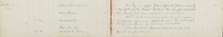 Attended Occasional Court and gave evidence against Alfred Burton