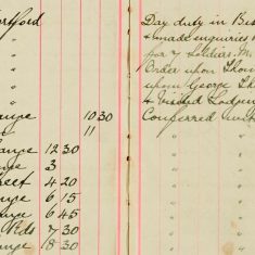 Obtained billets for 7 soldiers M P, and served School attendance Order upon Thomas Dach also served order upon George Thurgood,