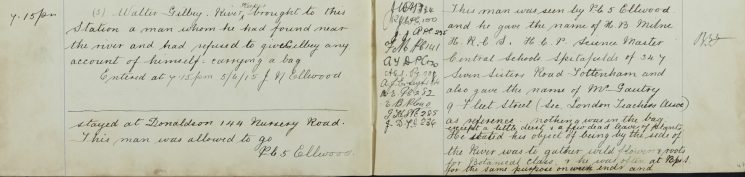 Man brought to station by river keeper Walter Gilbey