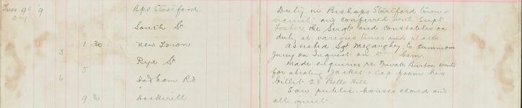 Assisted Sgt Megaughey To Summons Jury on inquest on Wm Cain