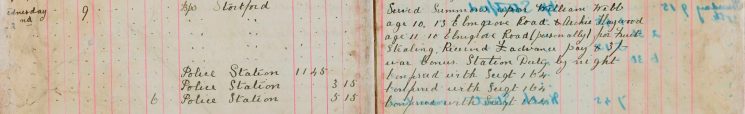 Served summons upon William Webb (personally) for fruit stealing