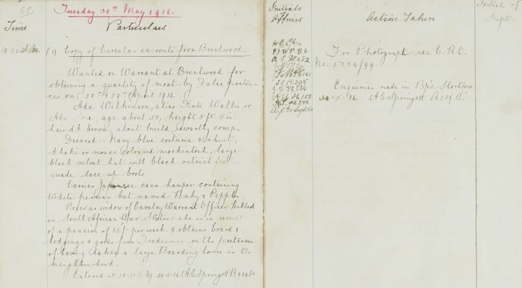 Copy of Circular from Brentwood, obtaining meat by false pretences