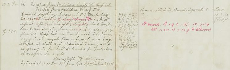 Escaped from Middlesex County War Memorial