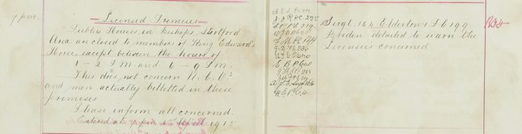 Public houses closed to members of King Edward's Horse