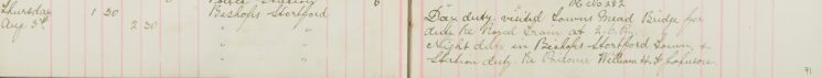 Station Duty re prisoner William H F Johnson
