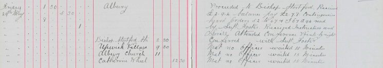 Proceeded to Bishop's Stortford received balance of pay, and instruction and drill