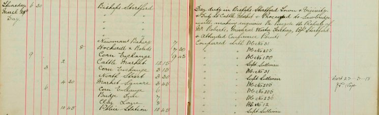 Proceeded to Sawbridgeworth re Bicycle, the property of Mr Roberts, Mineral Water Factory