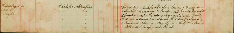attended Occasional Courtcourt re Army absentee