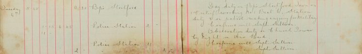 Making enquiries for military, Observation on Church Tower by height re Air Raid