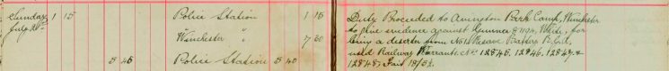 Proceeded to  Wickenden to give evidence against Gunner 81194 Wilde for being a deserter from No 1 Battery R G A,