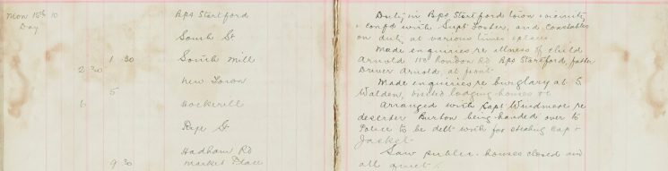 Made enquiries re illness to child Arnold, father at front, arranged with Capt Windmere re Deserter Burton